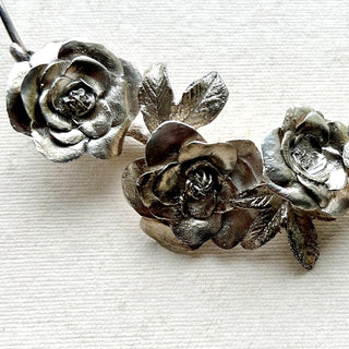 Whispers of the Wild Rose - Silver Rose Necklace - 6 elements Studio