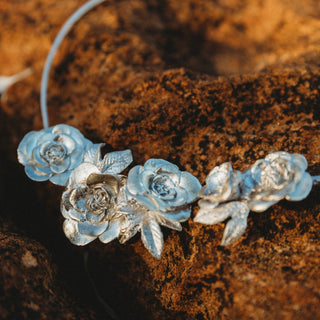 Whispers of the Wild Rose - Silver Rose Necklace - 6 elements Studio